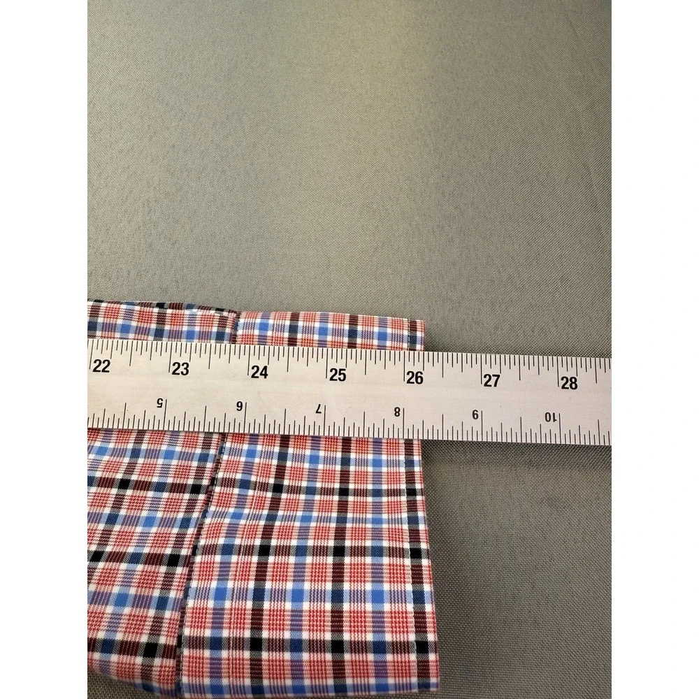 Banana Republic Button Up Shirt Tailored Grant Fit Red Blue Black Non-Iron Large